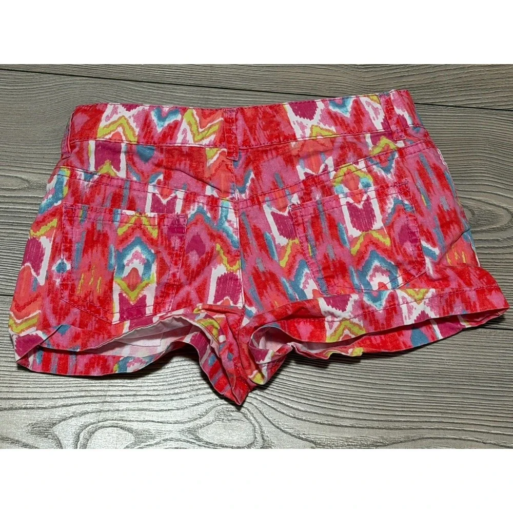 Gymboree Girls Shorts Summer Pink Ikat Adjustable waist Size 7